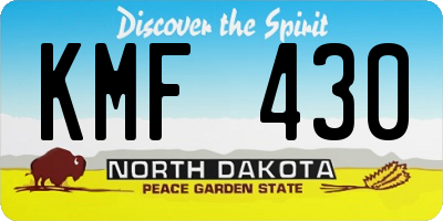 ND license plate KMF430