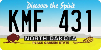 ND license plate KMF431
