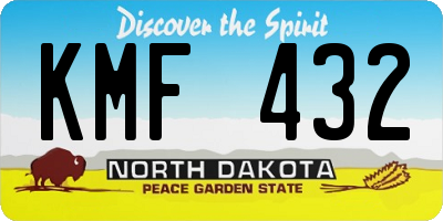 ND license plate KMF432