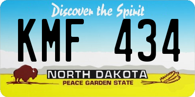 ND license plate KMF434