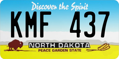 ND license plate KMF437