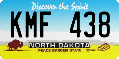 ND license plate KMF438
