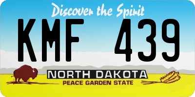ND license plate KMF439