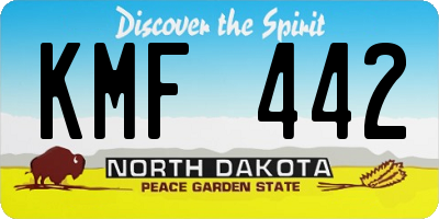ND license plate KMF442