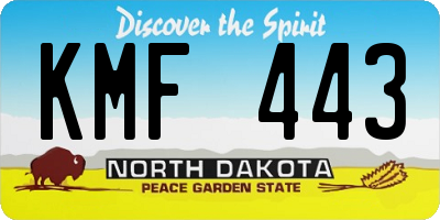 ND license plate KMF443