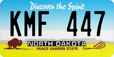 ND license plate KMF447