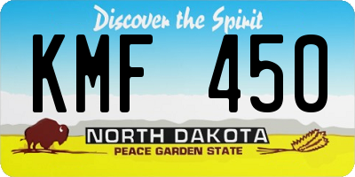 ND license plate KMF450