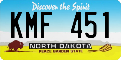 ND license plate KMF451