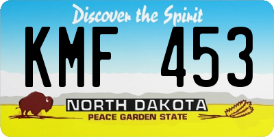 ND license plate KMF453