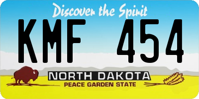 ND license plate KMF454