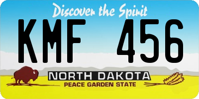 ND license plate KMF456