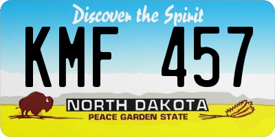 ND license plate KMF457
