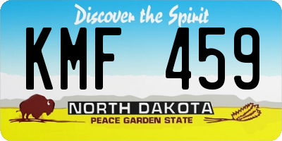ND license plate KMF459