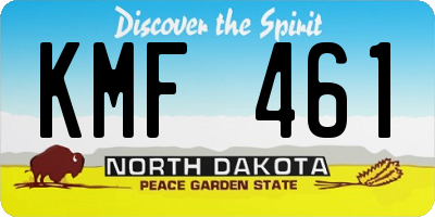 ND license plate KMF461