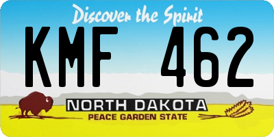 ND license plate KMF462