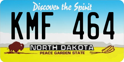 ND license plate KMF464