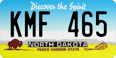 ND license plate KMF465