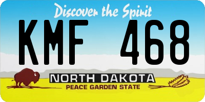 ND license plate KMF468