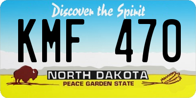 ND license plate KMF470
