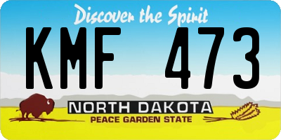 ND license plate KMF473