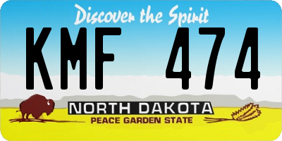 ND license plate KMF474