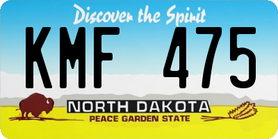 ND license plate KMF475