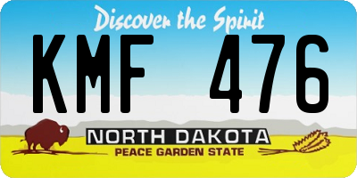 ND license plate KMF476