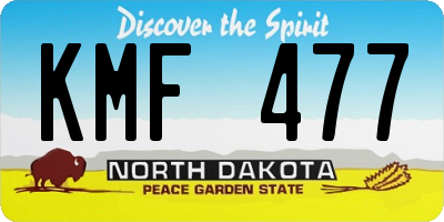 ND license plate KMF477