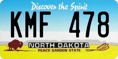 ND license plate KMF478
