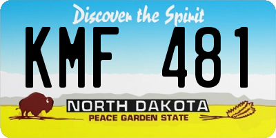 ND license plate KMF481