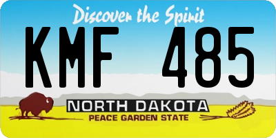 ND license plate KMF485