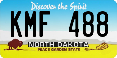 ND license plate KMF488