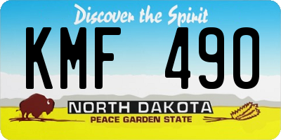 ND license plate KMF490