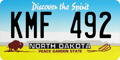 ND license plate KMF492