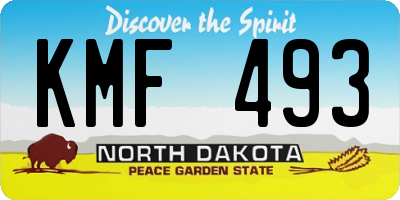 ND license plate KMF493