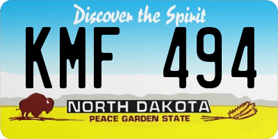 ND license plate KMF494