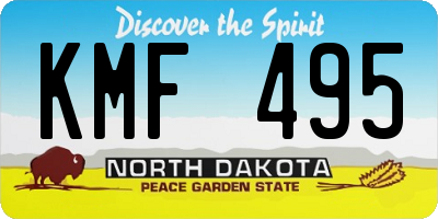 ND license plate KMF495