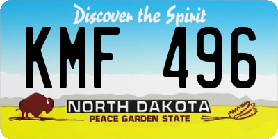 ND license plate KMF496
