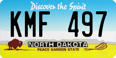 ND license plate KMF497