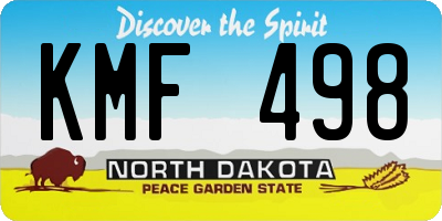 ND license plate KMF498