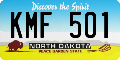 ND license plate KMF501