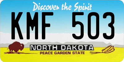 ND license plate KMF503