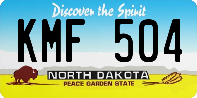 ND license plate KMF504