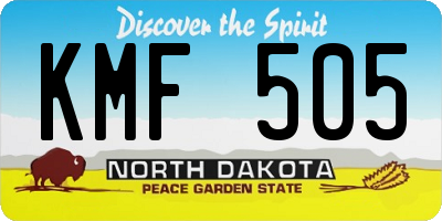 ND license plate KMF505