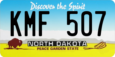 ND license plate KMF507