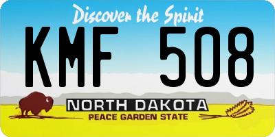 ND license plate KMF508