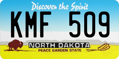 ND license plate KMF509