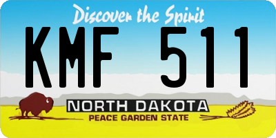 ND license plate KMF511