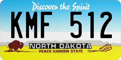 ND license plate KMF512