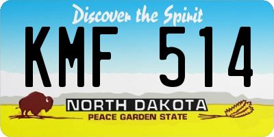 ND license plate KMF514